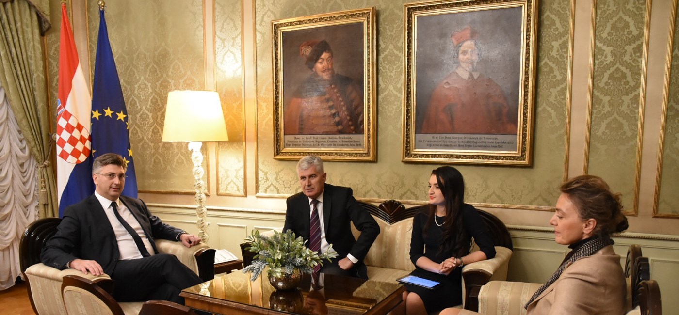 Predsjednik Vlade Andrej Plenković s predsjedateljem Predsjedništva BiH Draganom Čovićem 